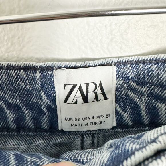 Zara Women's Jeans Seam Yoke Tapered Leg sz 4 - Picture 3 of 9